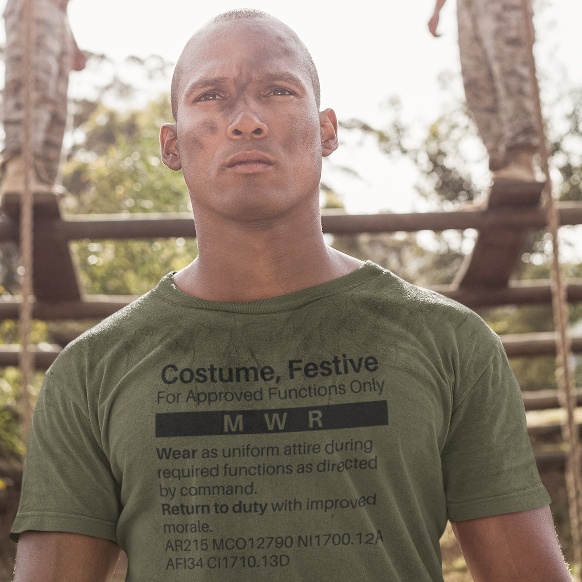 MILSPEC Standard Issue Costume, Festive T Shirt - Military Humor - Pooky Noodles