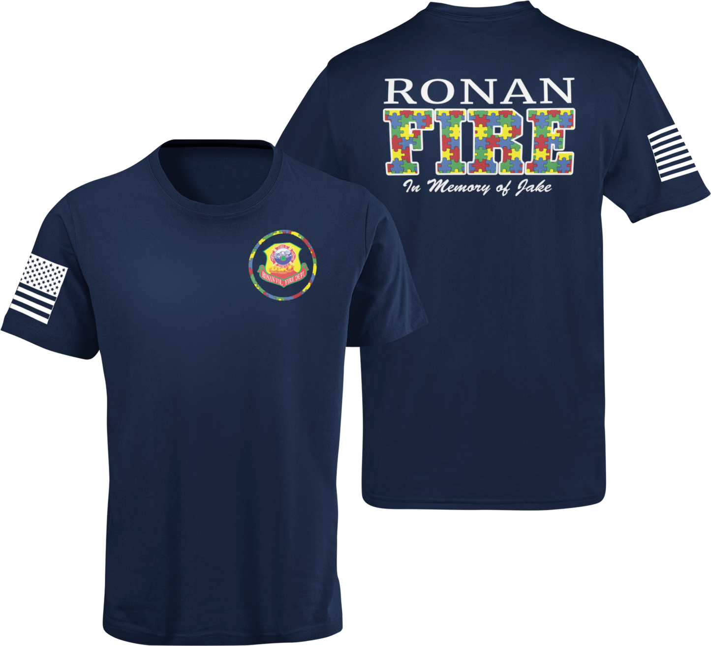 Customized Fire Department Autism Awareness Unisex T Shirts - Cold Dinner Club