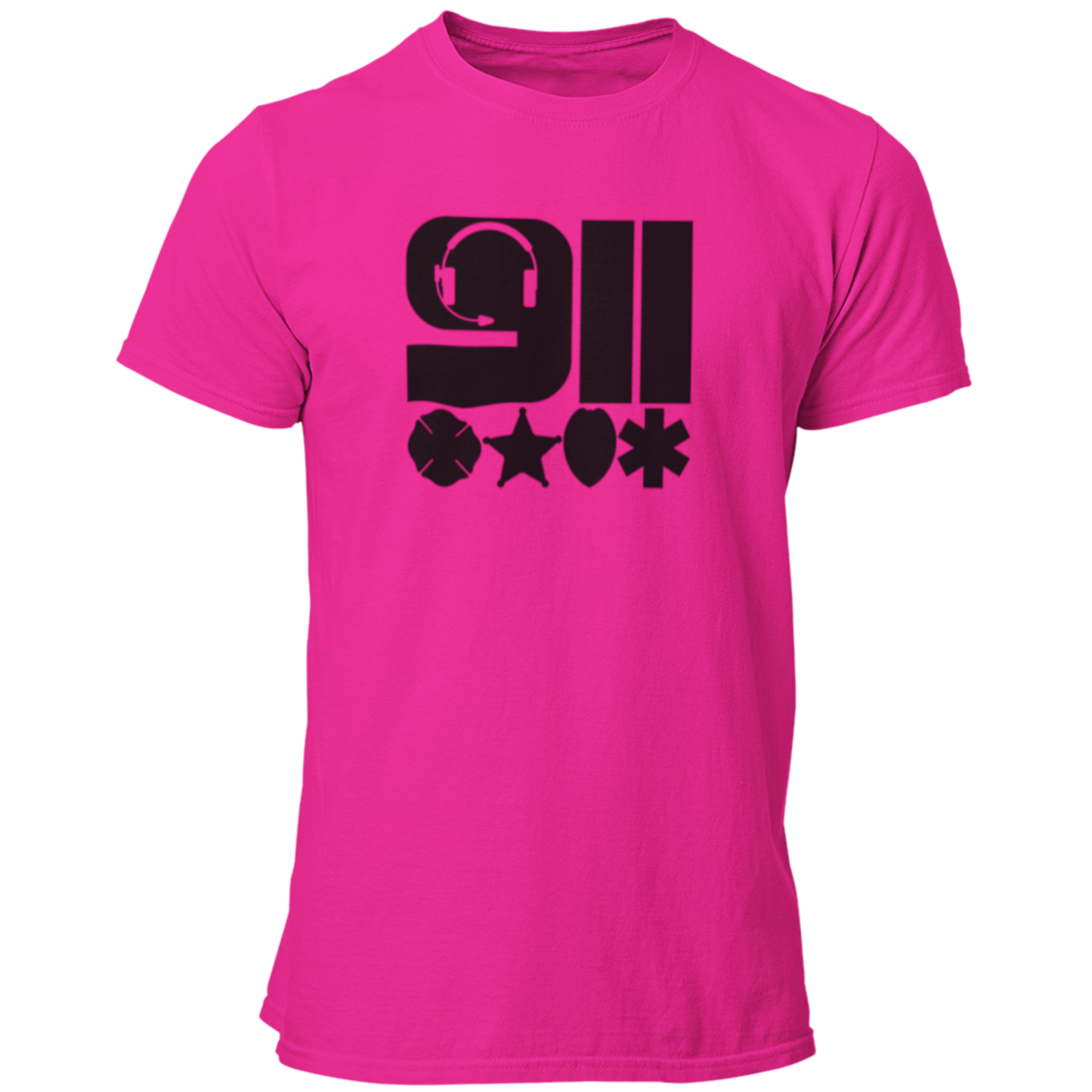 911 Headset & Badges Silhouettes Dispatcher T Shirt - Pooky Noodles