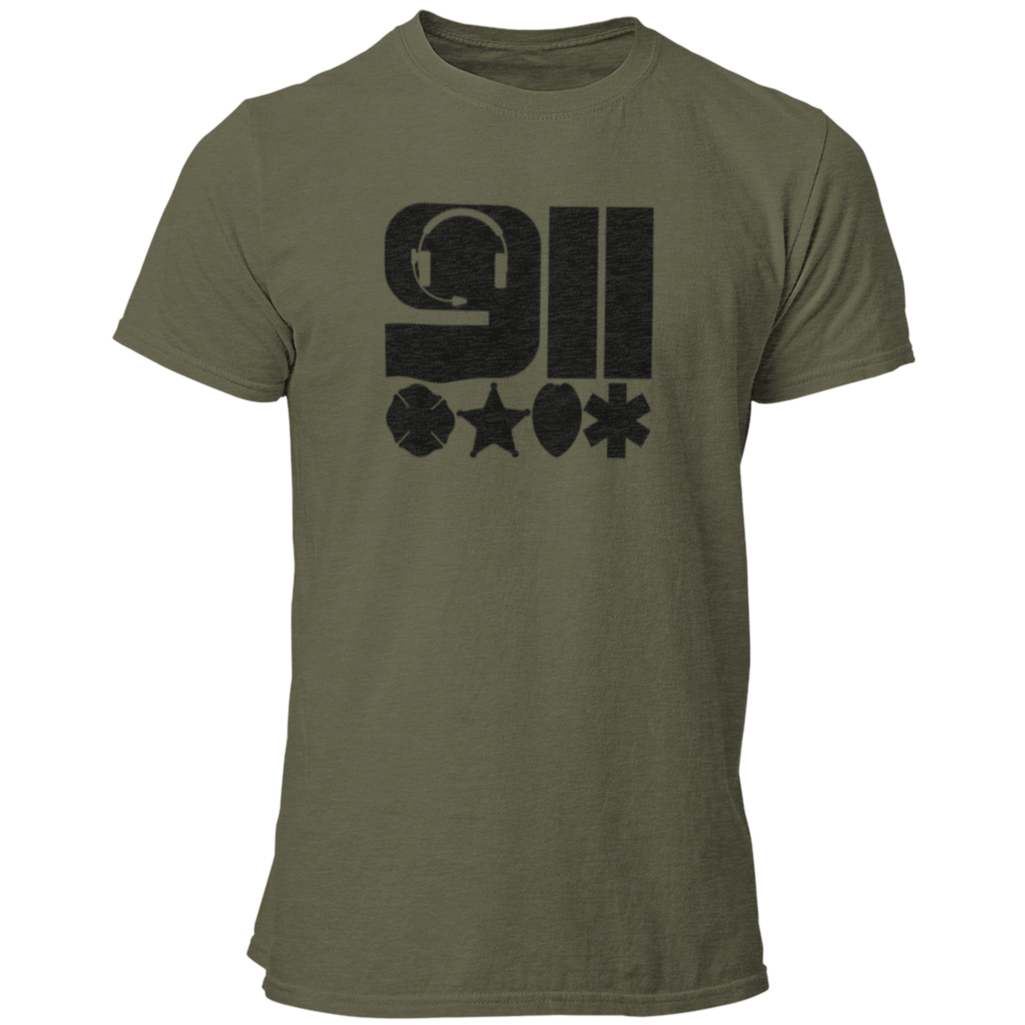 911 Headset & Badges Silhouettes Dispatcher T Shirt - Pooky Noodles