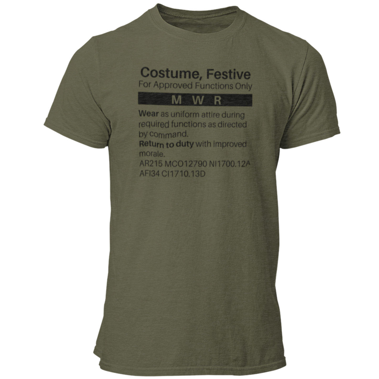 MILSPEC Standard Issue Costume, Festive T Shirt - Military Humor - Pooky Noodles