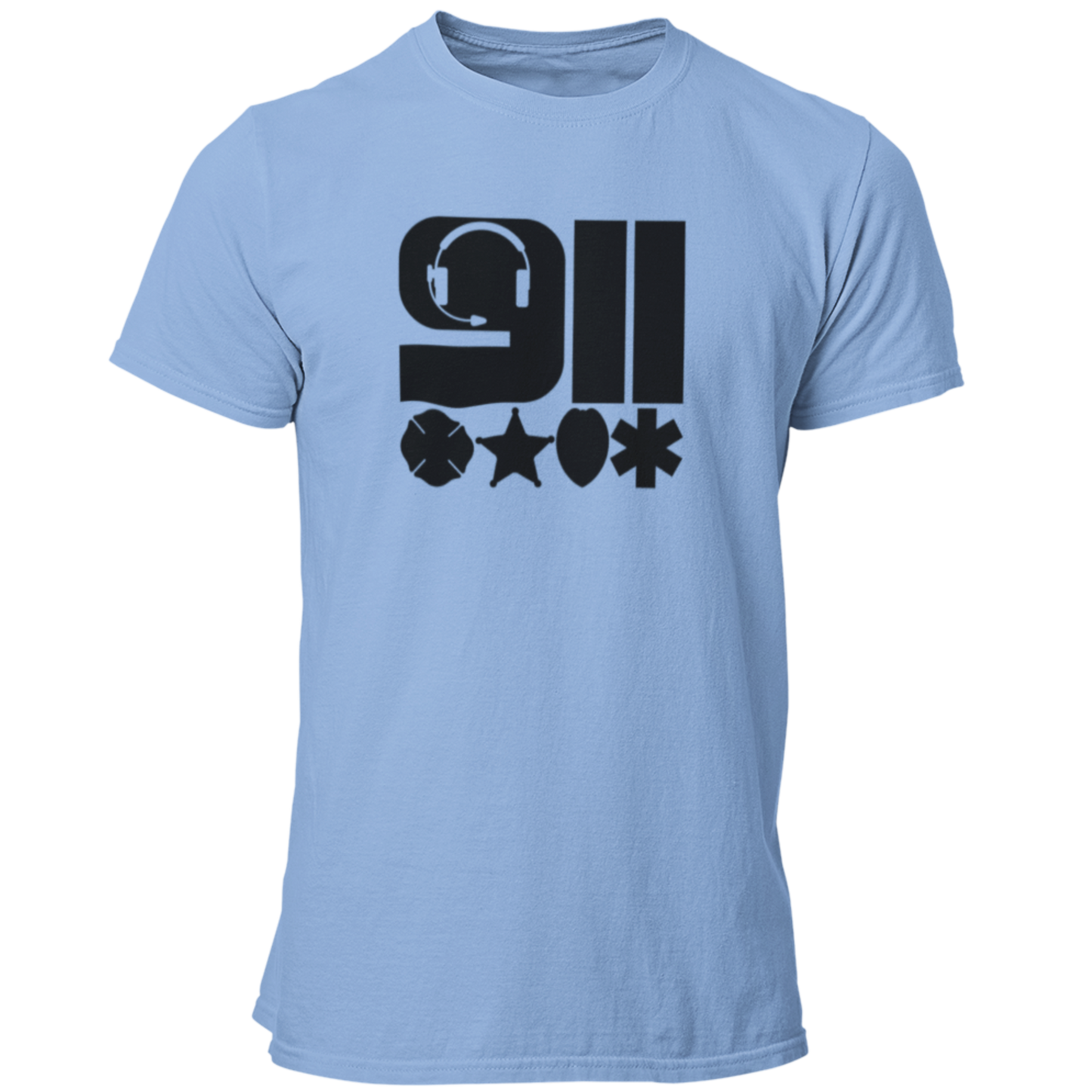 911 Headset & Badges Silhouettes Dispatcher T Shirt - Pooky Noodles