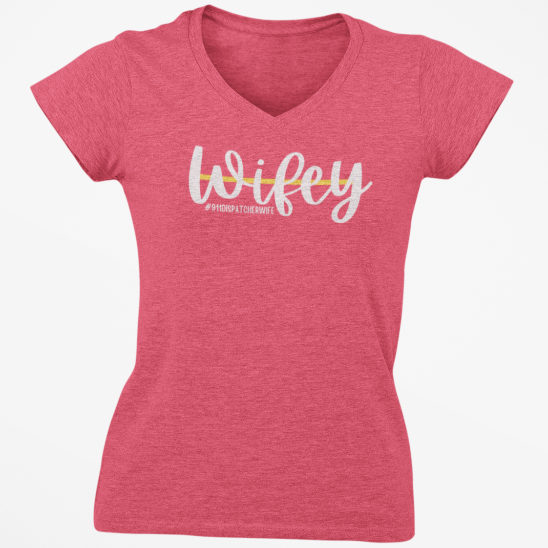911 Dispatcher Wife V Neck T Shirt - Pooky Noodles