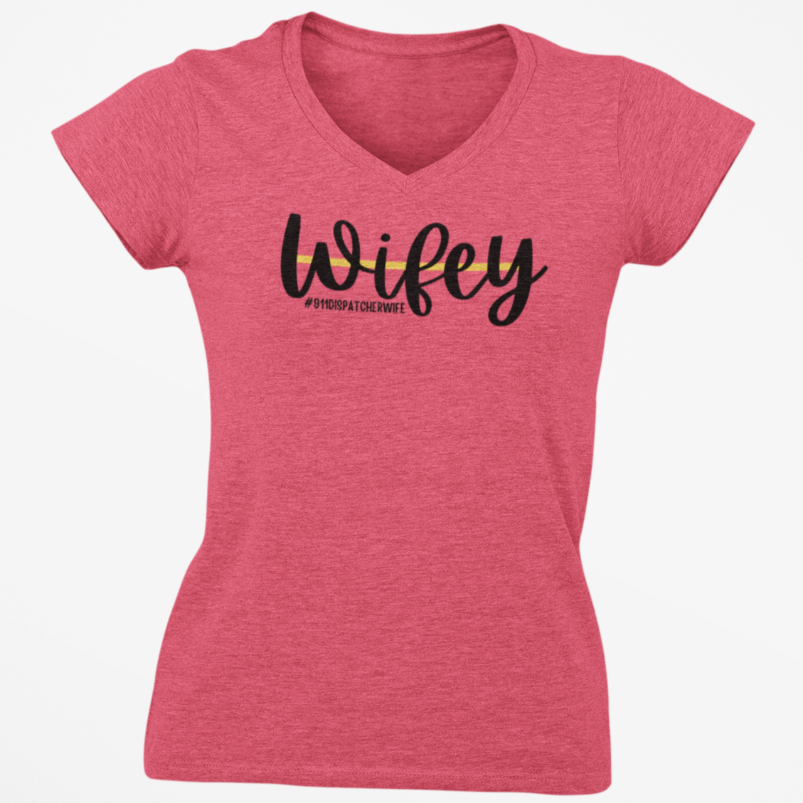911 Dispatcher Wife V Neck T Shirt - Pooky Noodles