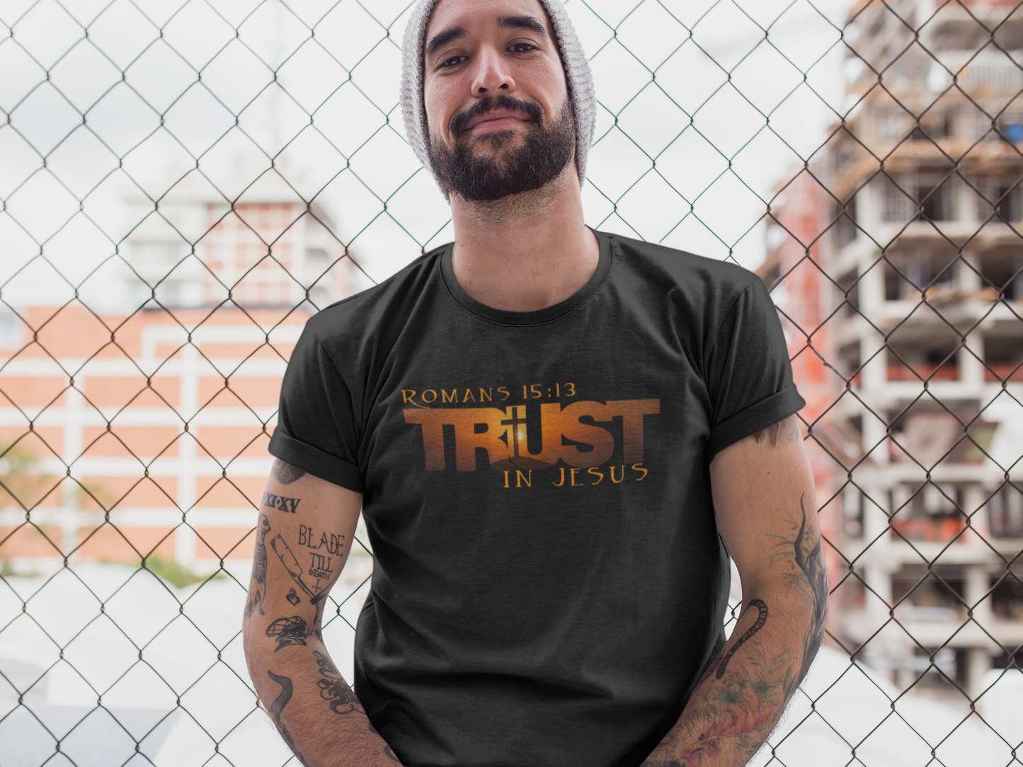 Christian T Shirt Trust In Jesus Romans 15:13 Scripture Verse