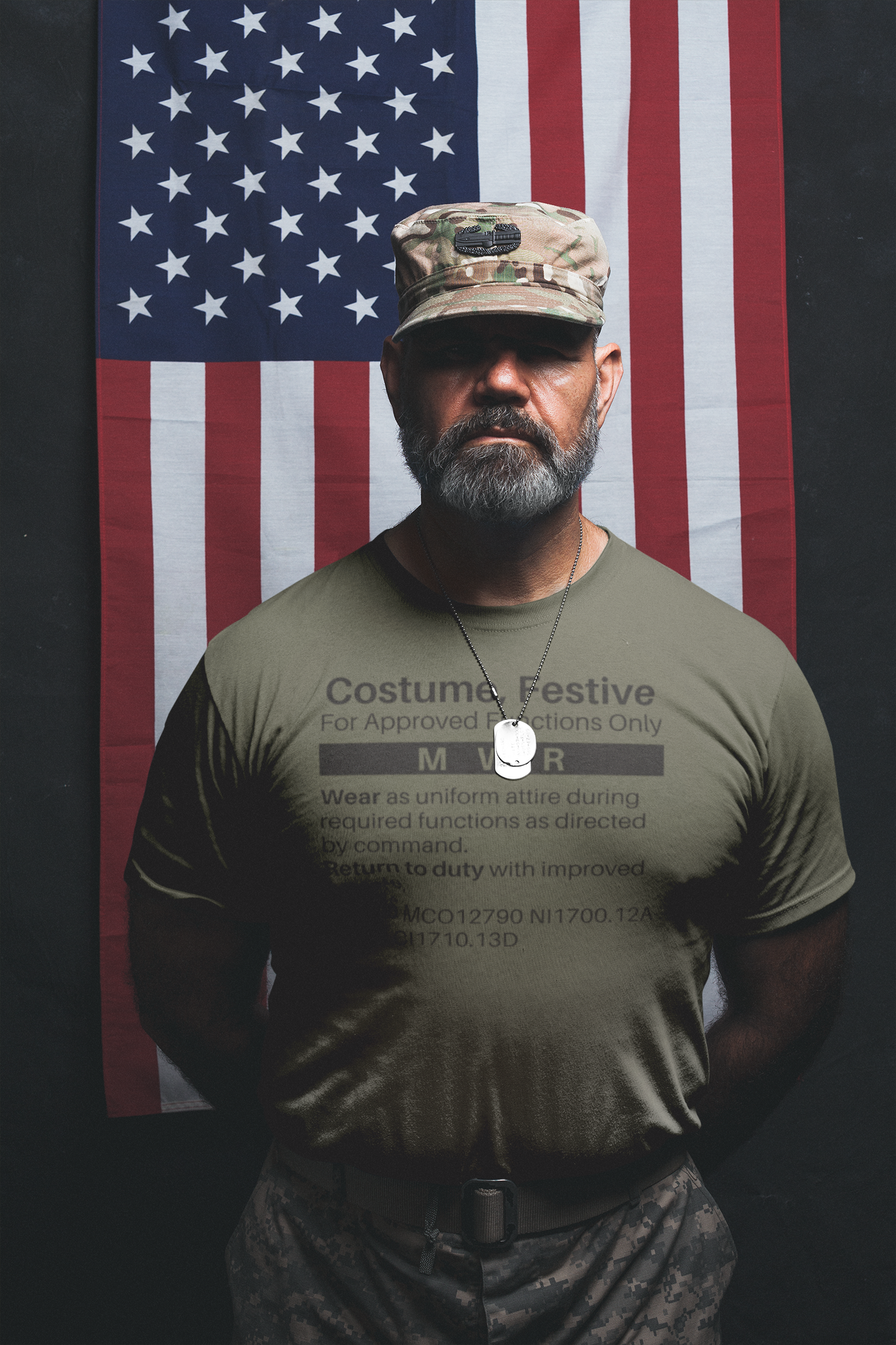 MILSPEC Standard Issue Costume, Festive T Shirt - Military Humor - Pooky Noodles