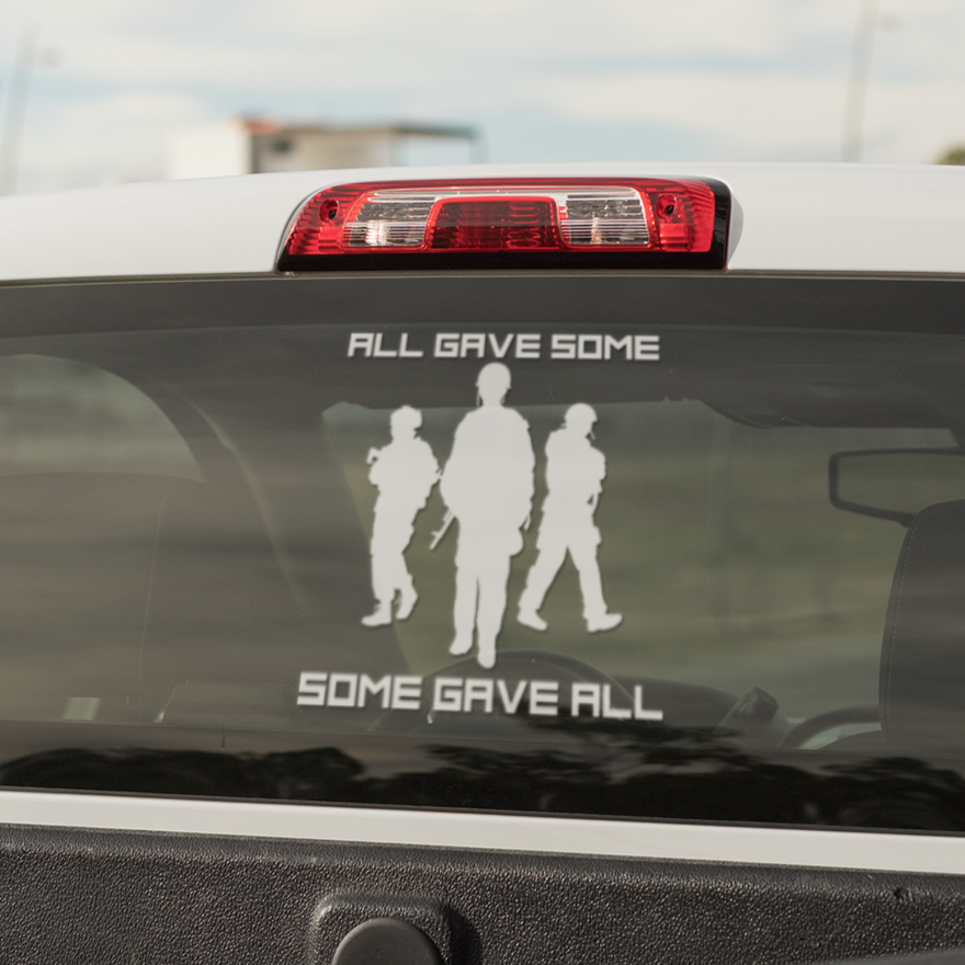 Veteran Tribute Window Decal - All Gave Some Some Gave All - Cold Dinner Club
