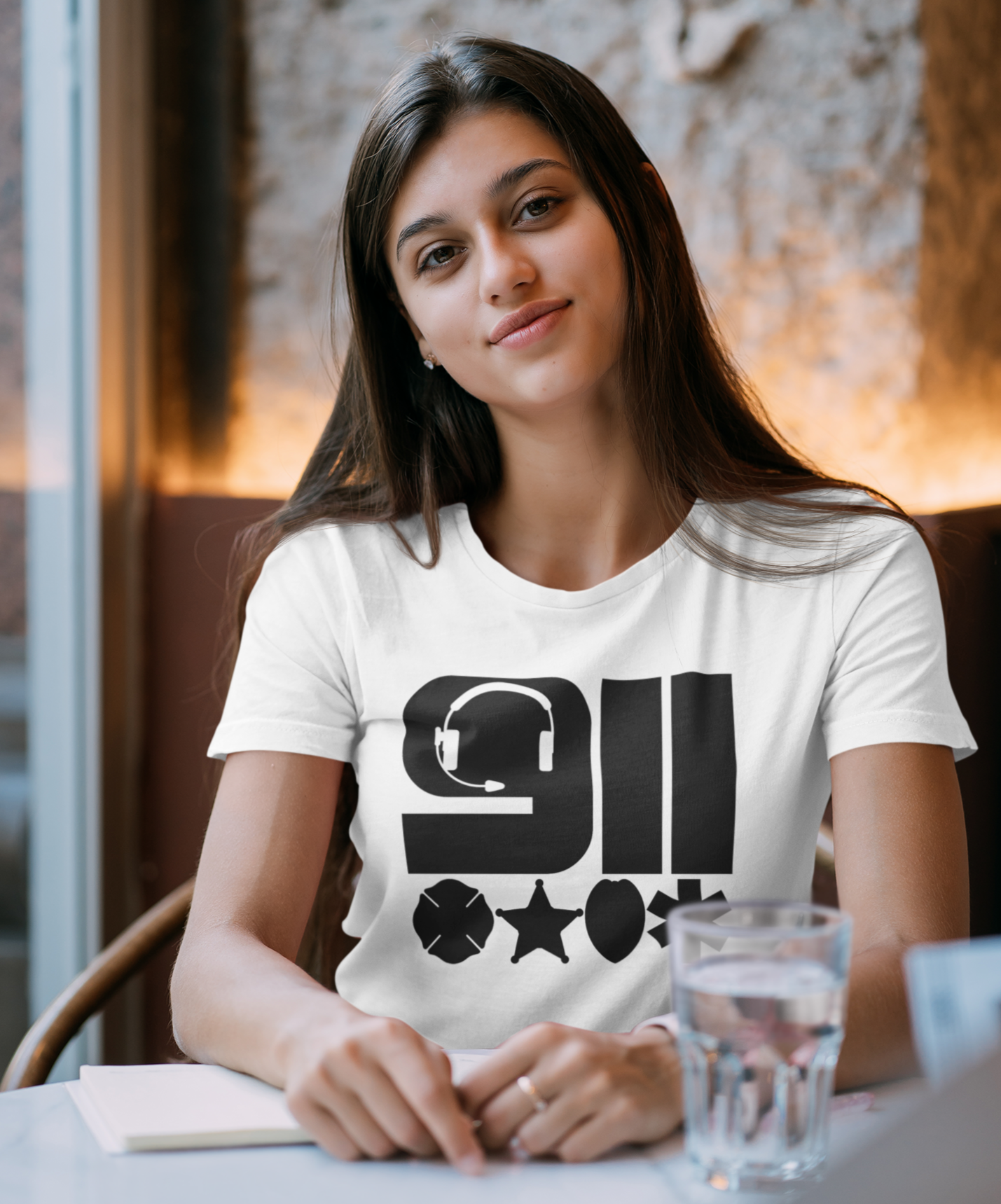 911 Headset & Badges Silhouettes Dispatcher T Shirt - Pooky Noodles