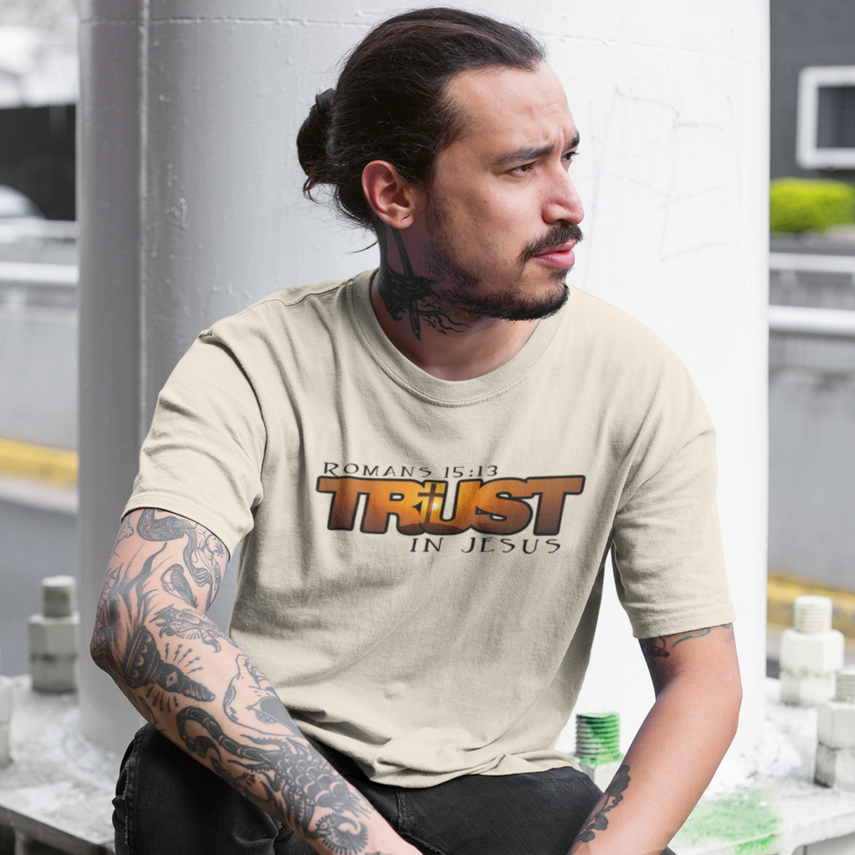 Christian T Shirt Trust In Jesus Romans 15:13 Scripture Verse