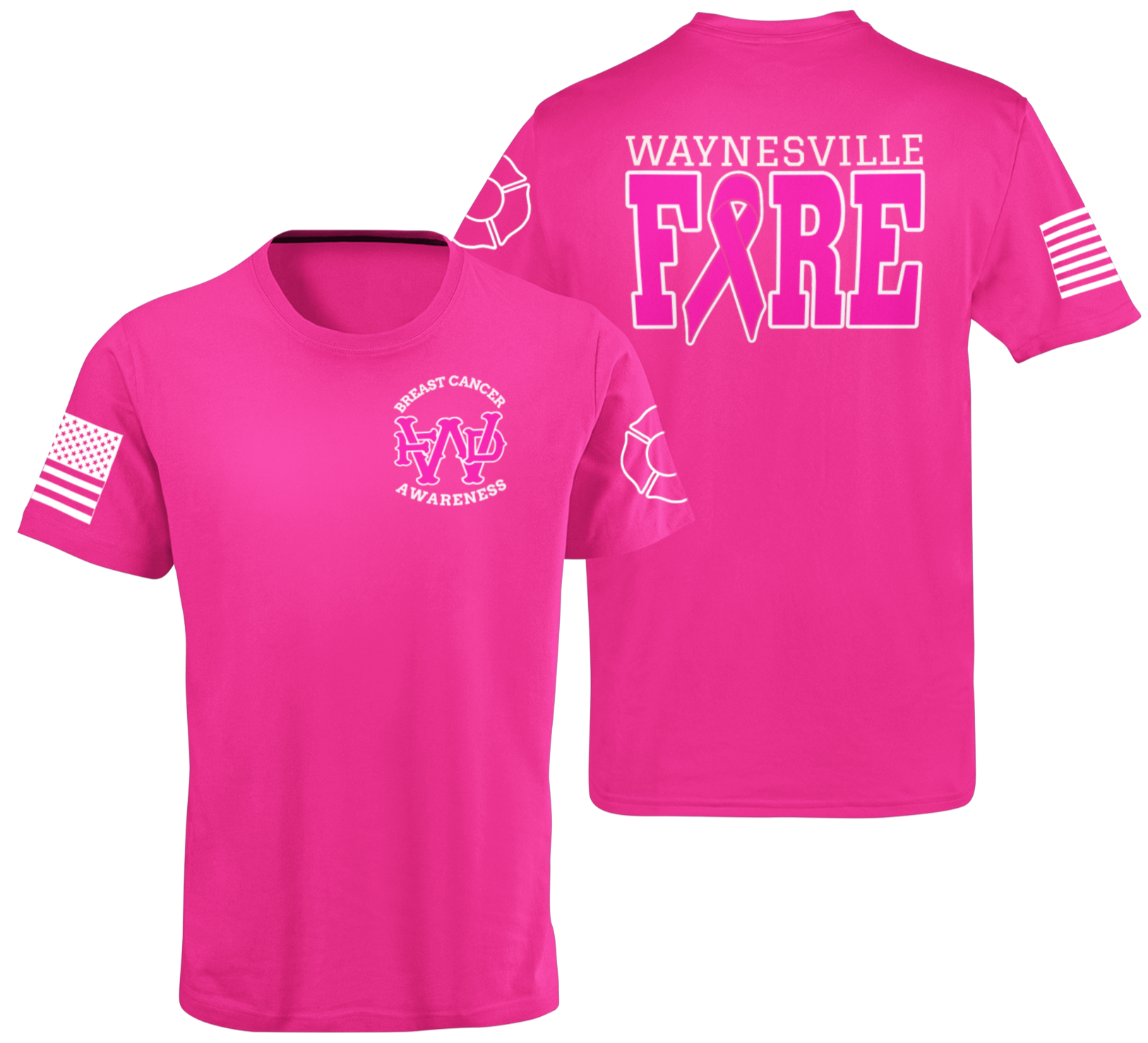 Pink Ribbon Fire Department Breast Cancer Awareness Unisex Uniform T Shirts - Cold Dinner Club