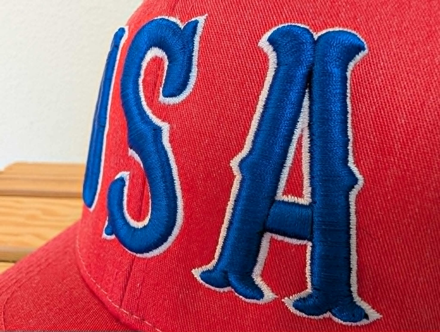 USA Hat with Puff Embroidery on a Richardson 112 Trucker Cap