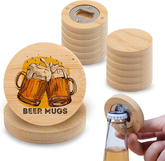 Custom Printed Bamboo Bottle Opener - Promotional Product