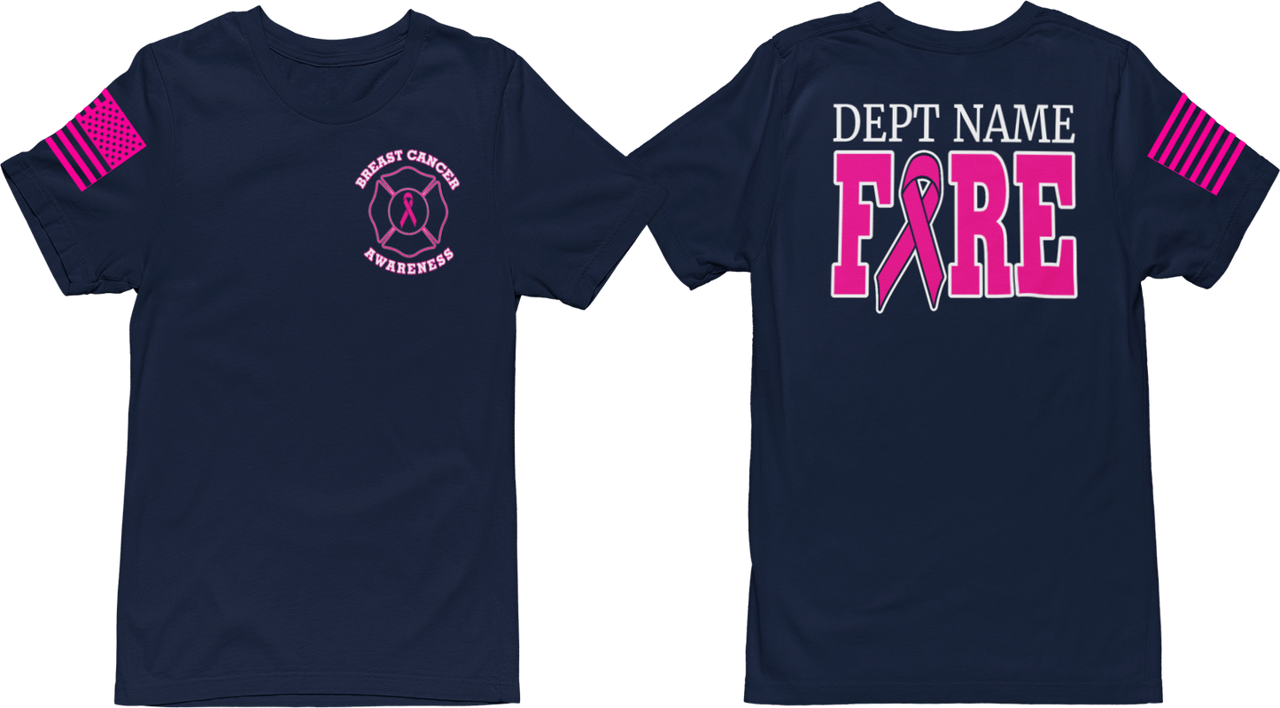 Fire Department Breast Cancer Awareness Unisex Uniform T Shirts