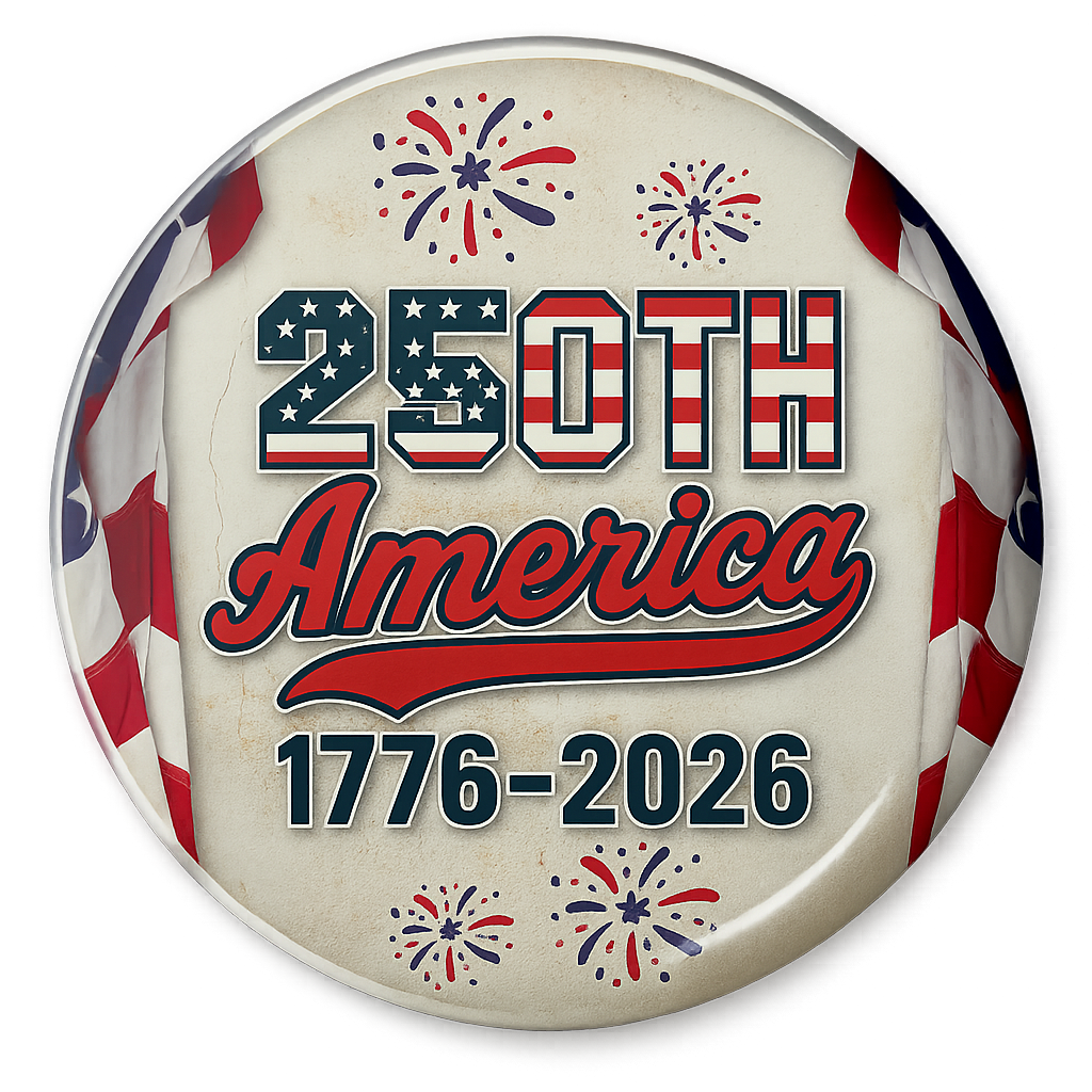 USA 250th Anniversary of America Pinback Buttons
