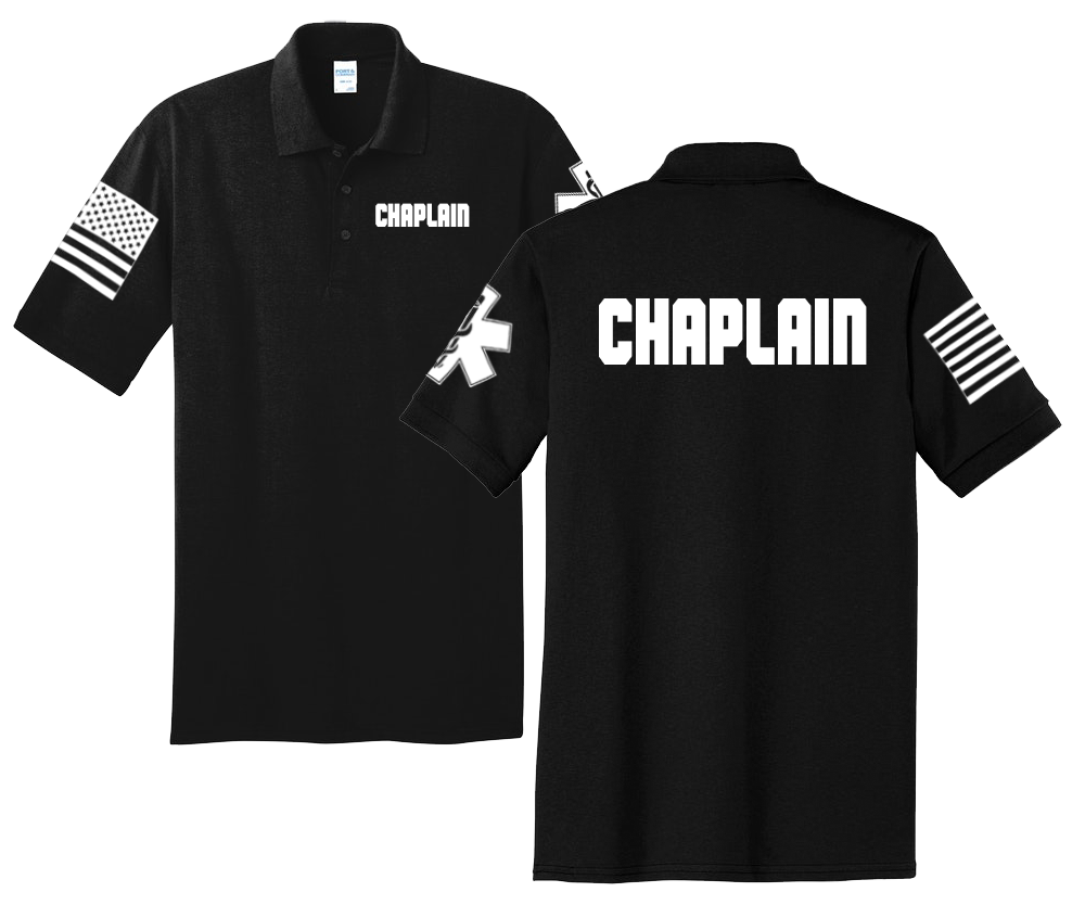 First Responder Chaplain Unisex Uniform Polo Shirts for Fire Dept, EMS, and Law Enforcement - Pooky Noodles