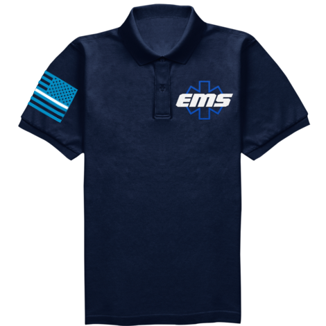 EMS Star of Life Navy Blue Unisex Uniform Polo Shirts - Pooky Noodles