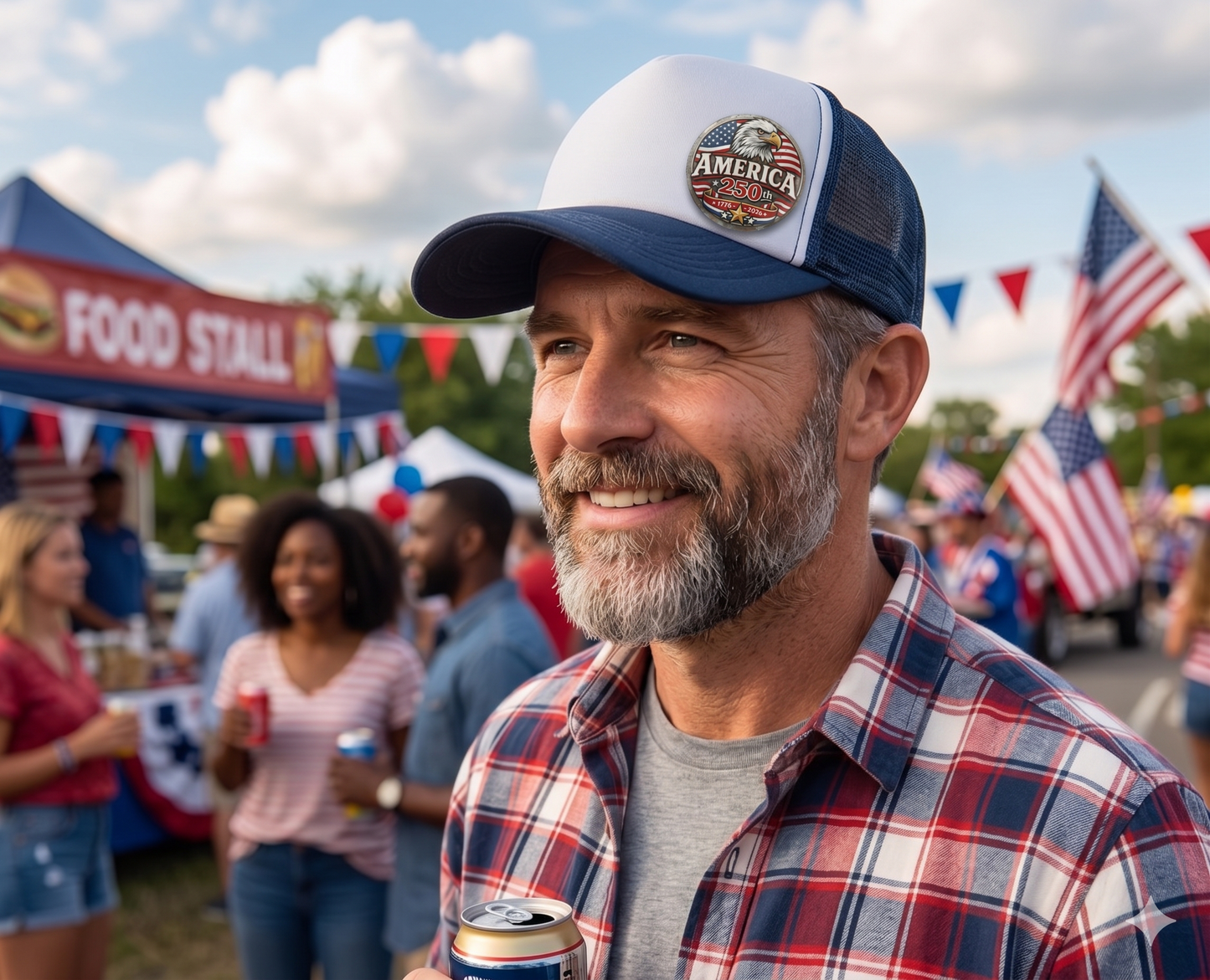 USA 250th Anniversary of America Pinback Buttons