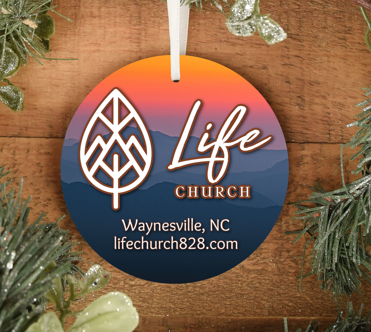 Life Church Metal Christmas Ornament