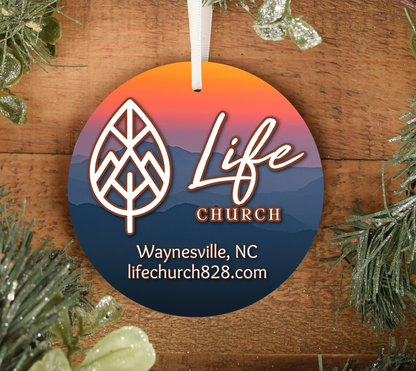 Life Church Metal Christmas Ornament