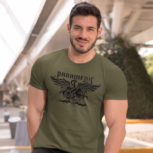 Paramedic EMTP Unisex T Shirt with Winged Caduceus Graphics - Cold Dinner Club