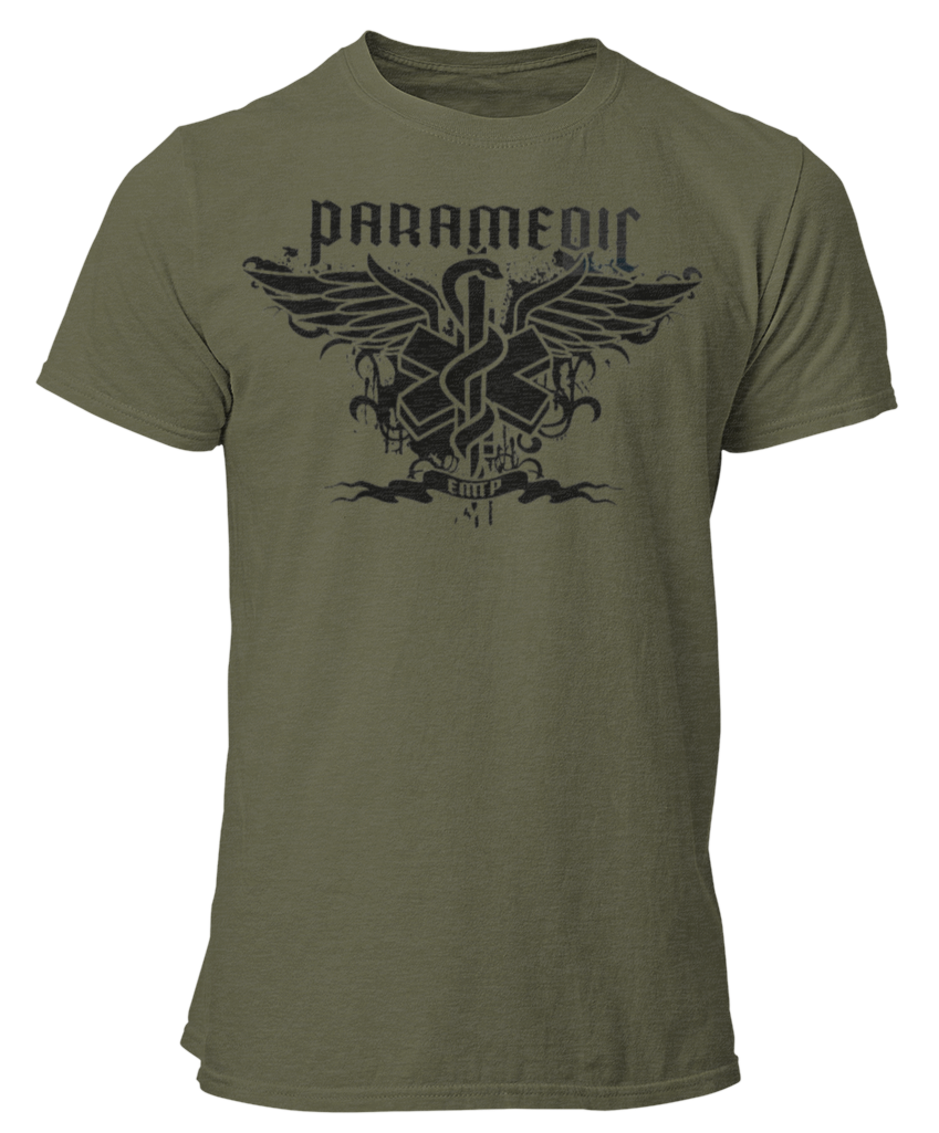 Paramedic EMTP Unisex T Shirt with Winged Caduceus Graphics - Cold Dinner Club