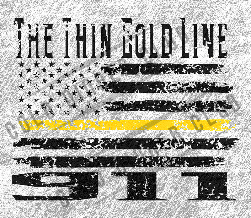 911 Dispatcher Thin Gold line Flag Stainless Steel 20 oz Tumbler - Cold Dinner Club