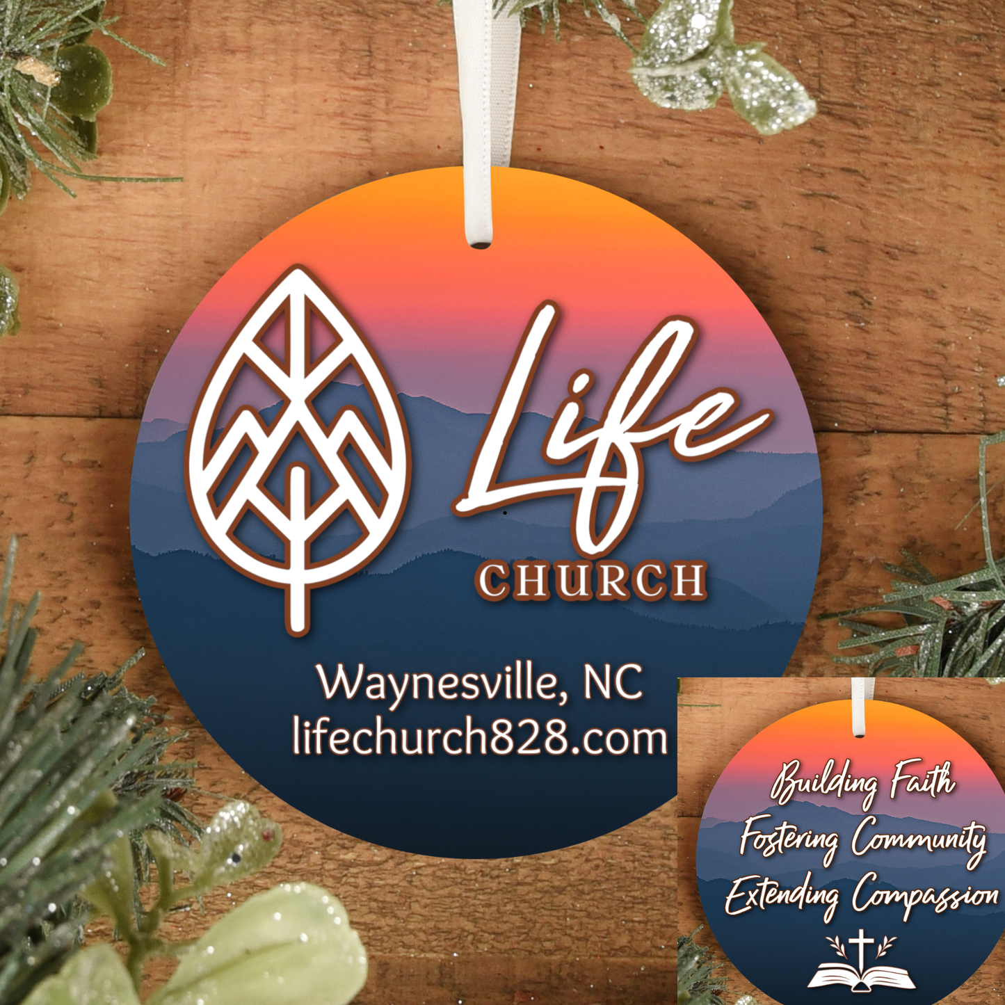 Life Church Metal Christmas Ornament