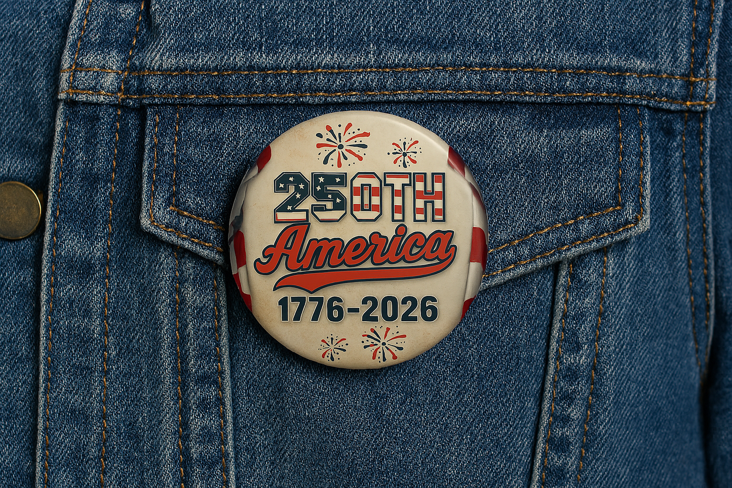 USA 250th Anniversary of America Pinback Buttons