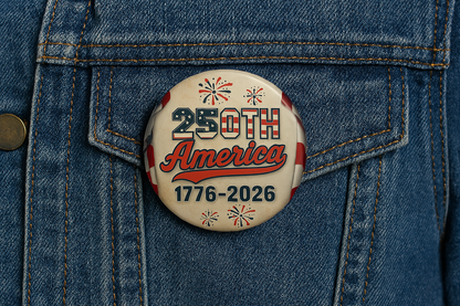 USA 250th Anniversary of America Pinback Buttons