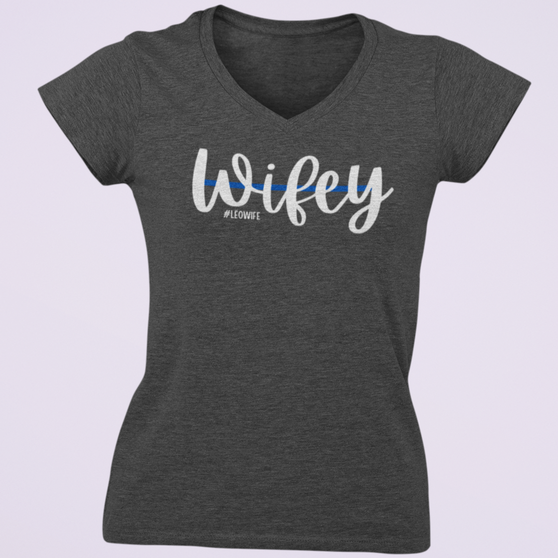 Police Wife V Neck T Shirt - Pooky Noodles