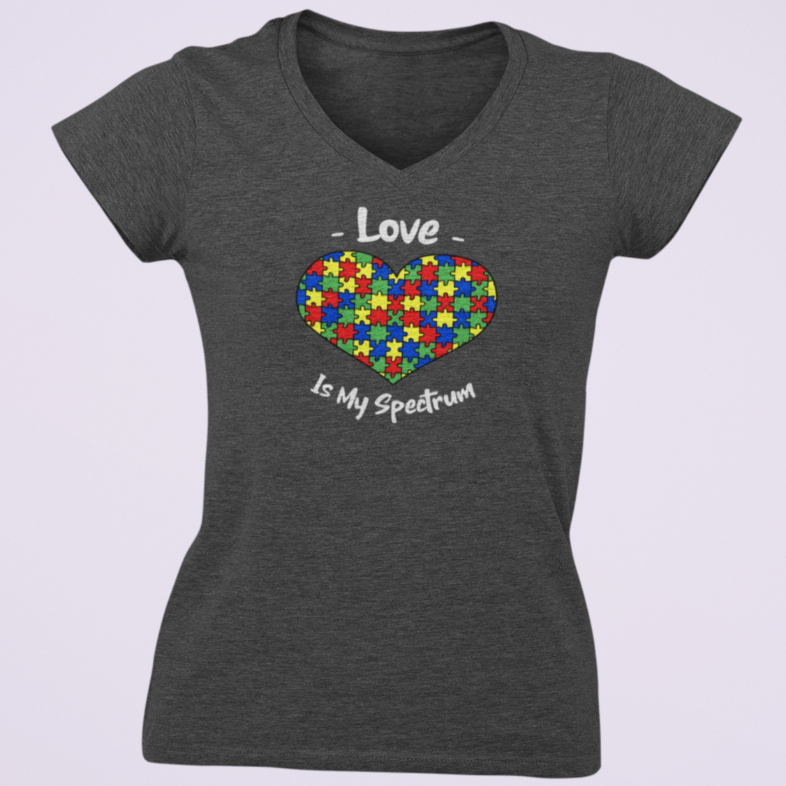 Love Is My Spectrum Autism Awareness V Neck Tee Shirt - Pooky Noodles