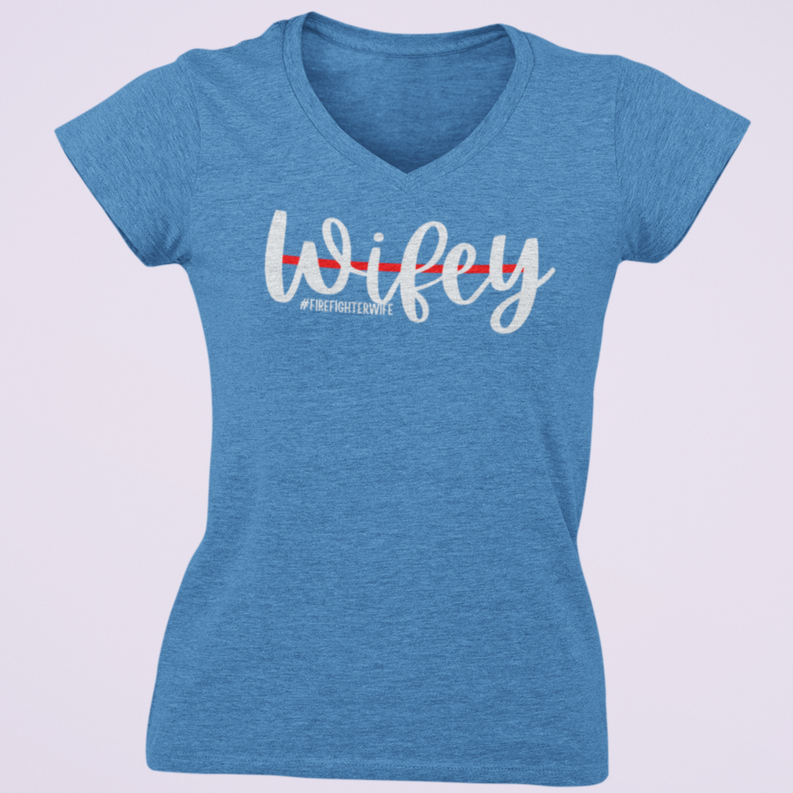 Firefighter Wife V Neck T Shirt - Pooky Noodles