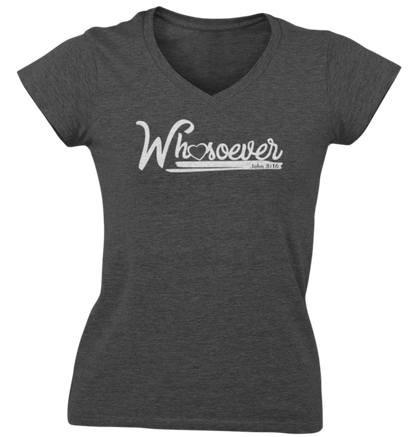 John 3-16 Whosoever Ladies V Neck T Shirt - Cold Dinner Club