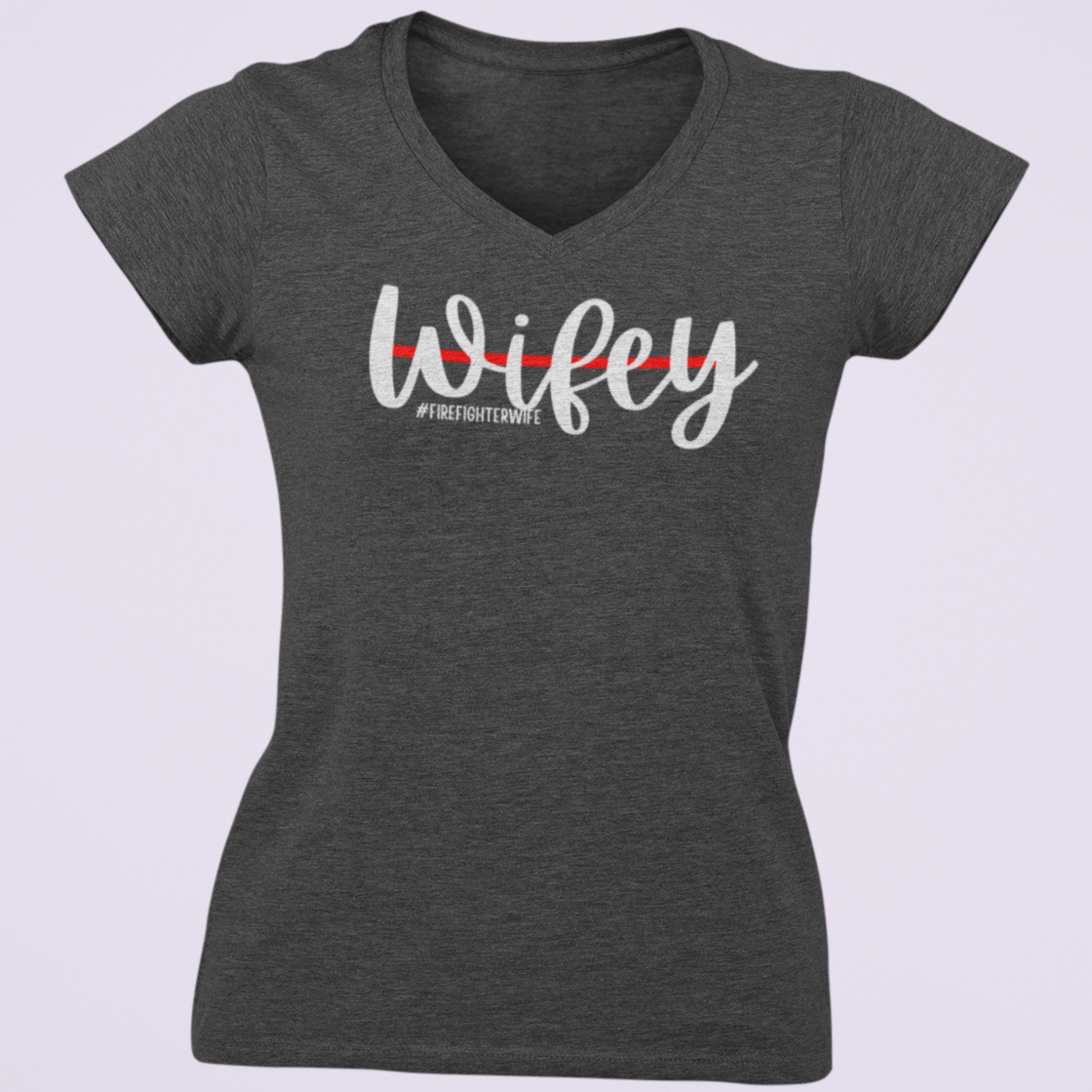 Firefighter Wife V Neck T Shirt - Pooky Noodles