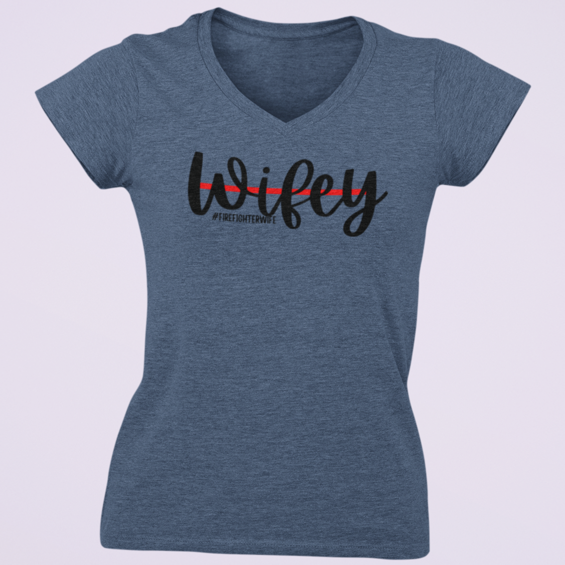 Firefighter Wife V Neck T Shirt - Pooky Noodles