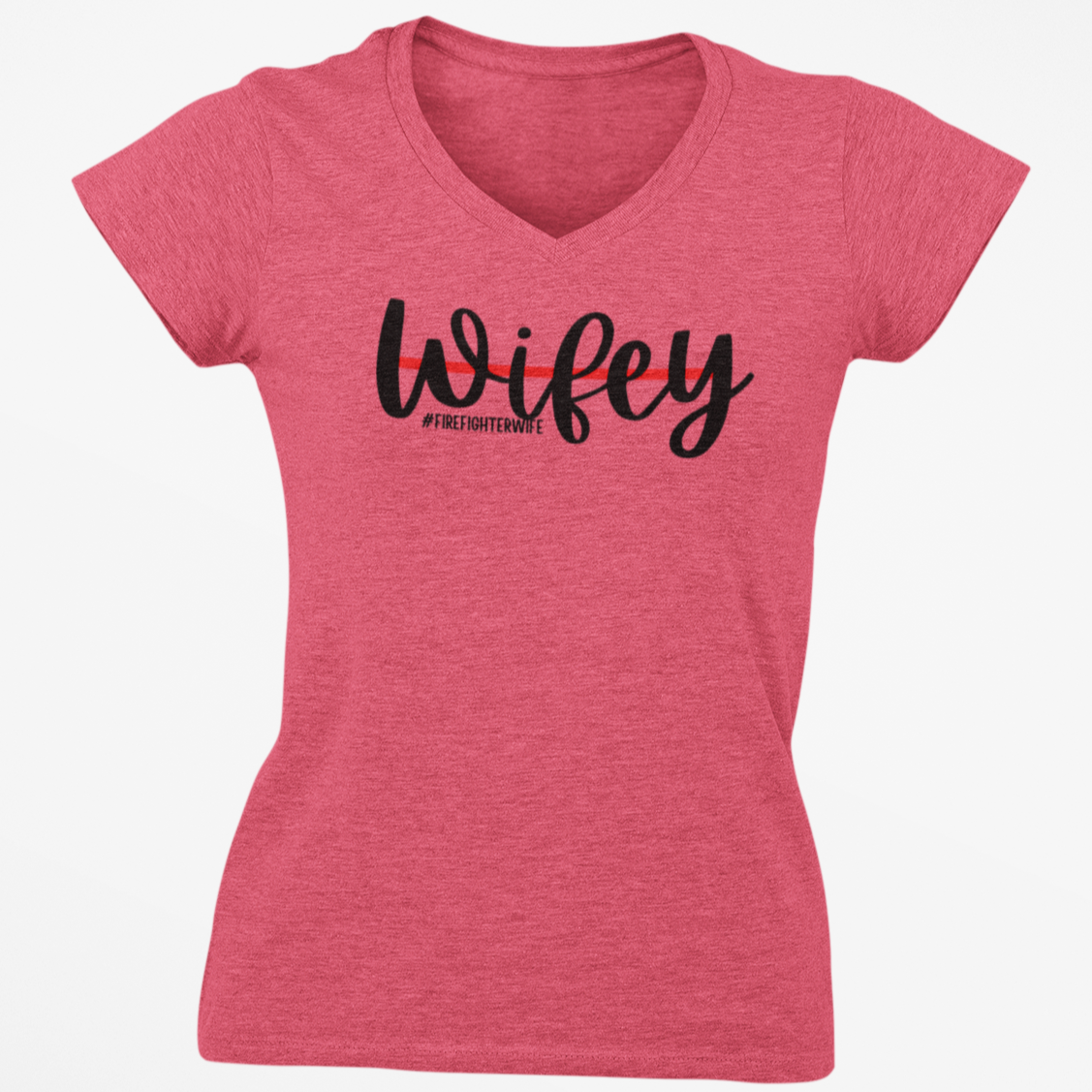 Firefighter Wife V Neck T Shirt - Pooky Noodles