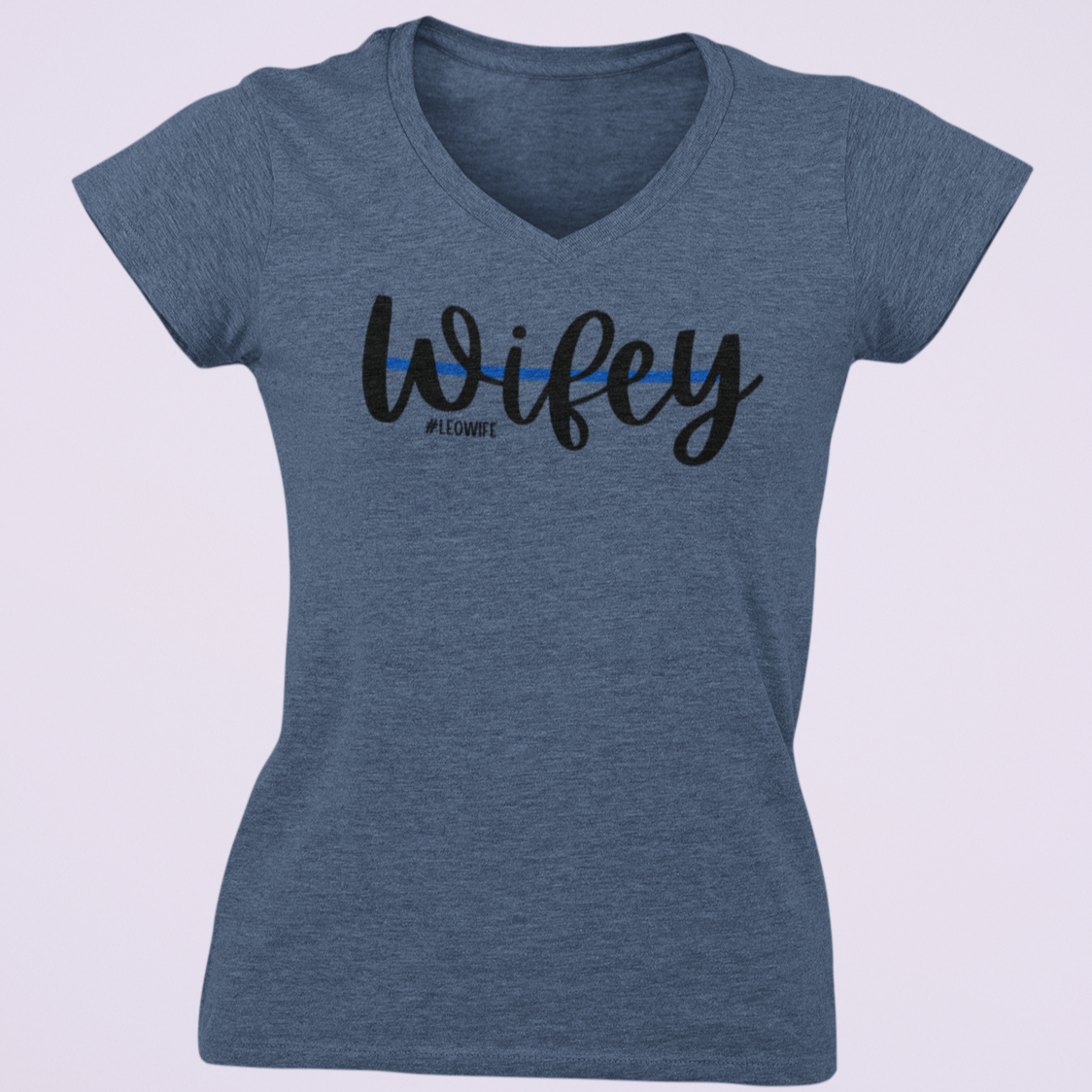 Police Wife V Neck T Shirt - Pooky Noodles