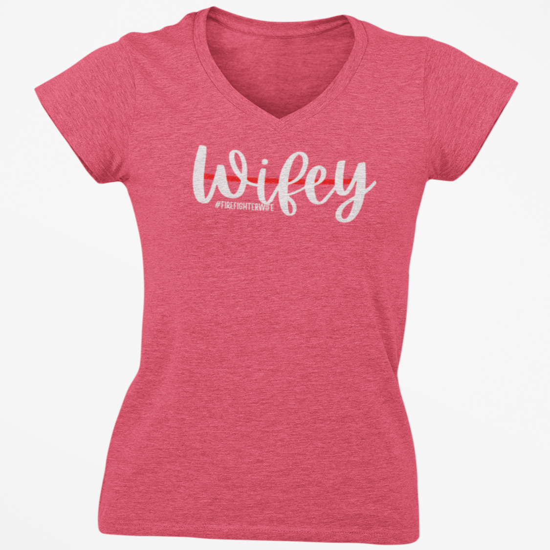 Firefighter Wife V Neck T Shirt - Pooky Noodles