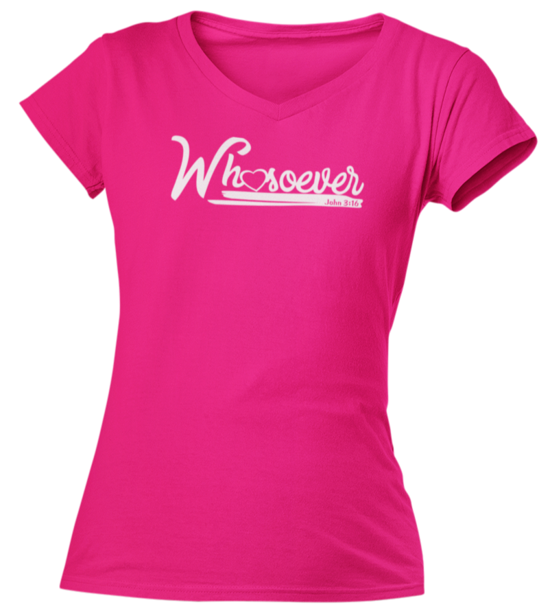 John 3-16 Whosoever Ladies V Neck T Shirt - Cold Dinner Club