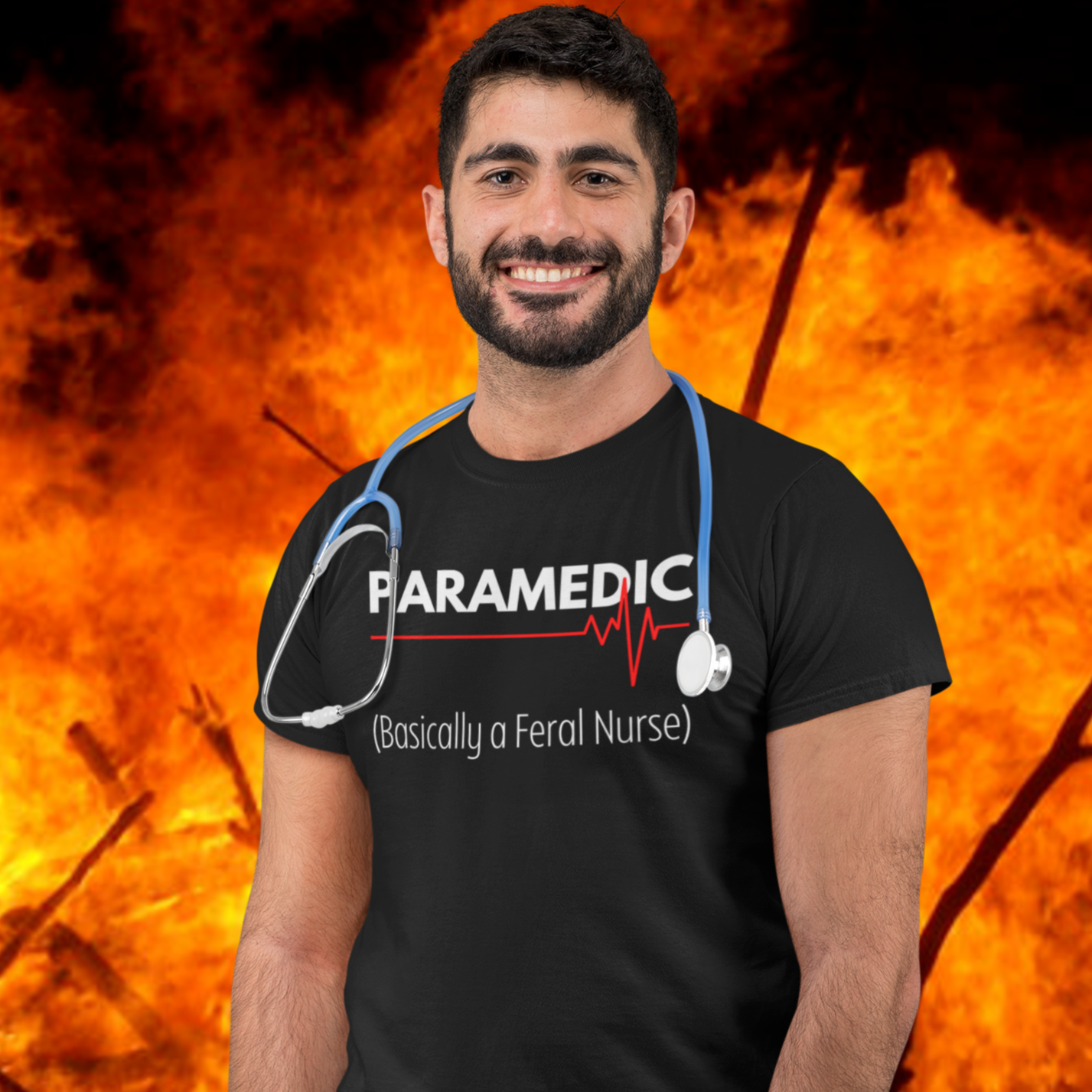 Paramedic (Basically A Feral Nurse) Funny EMS Unisex T Shirt - Cold Dinner Club