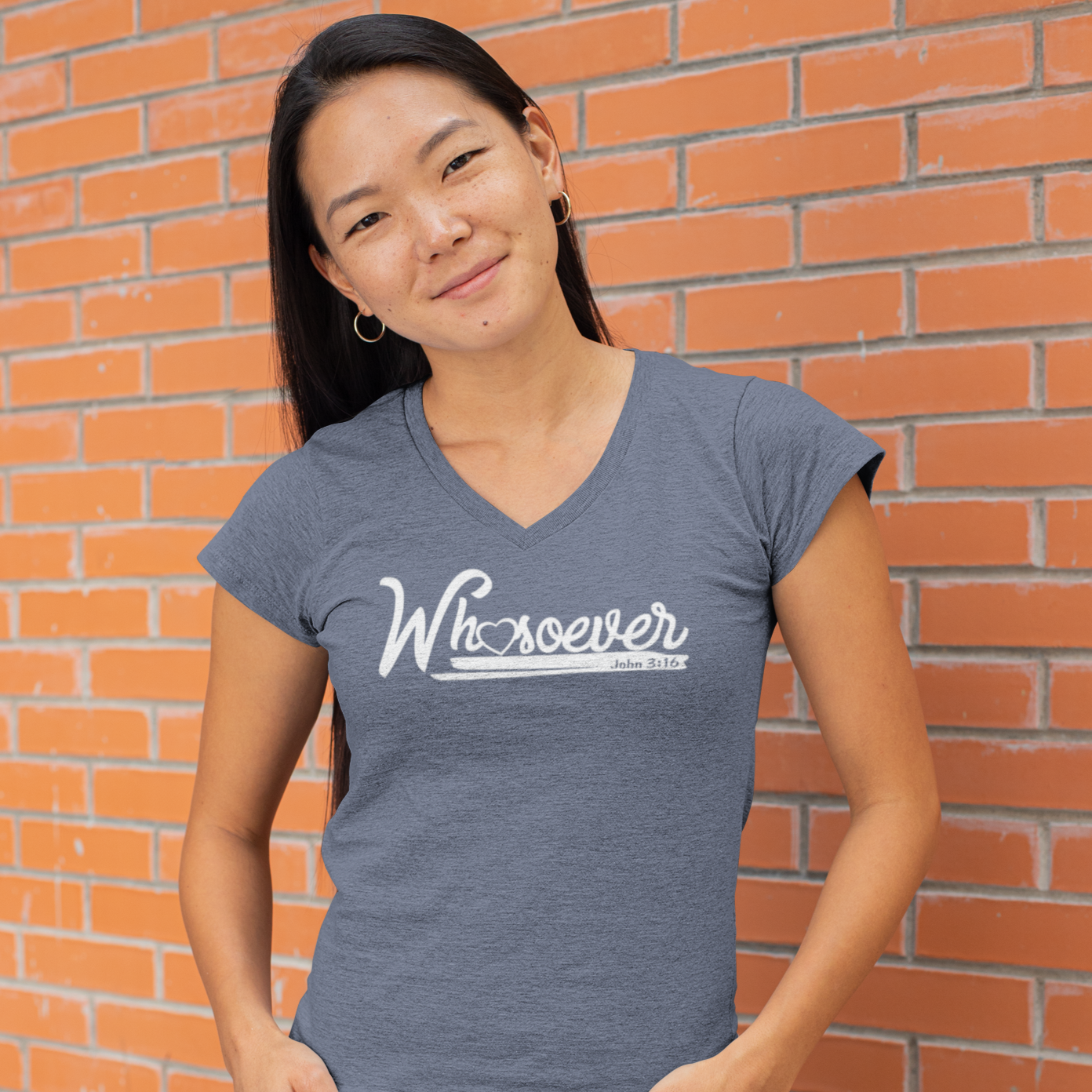 John 3-16 Whosoever Ladies V Neck T Shirt - Cold Dinner Club